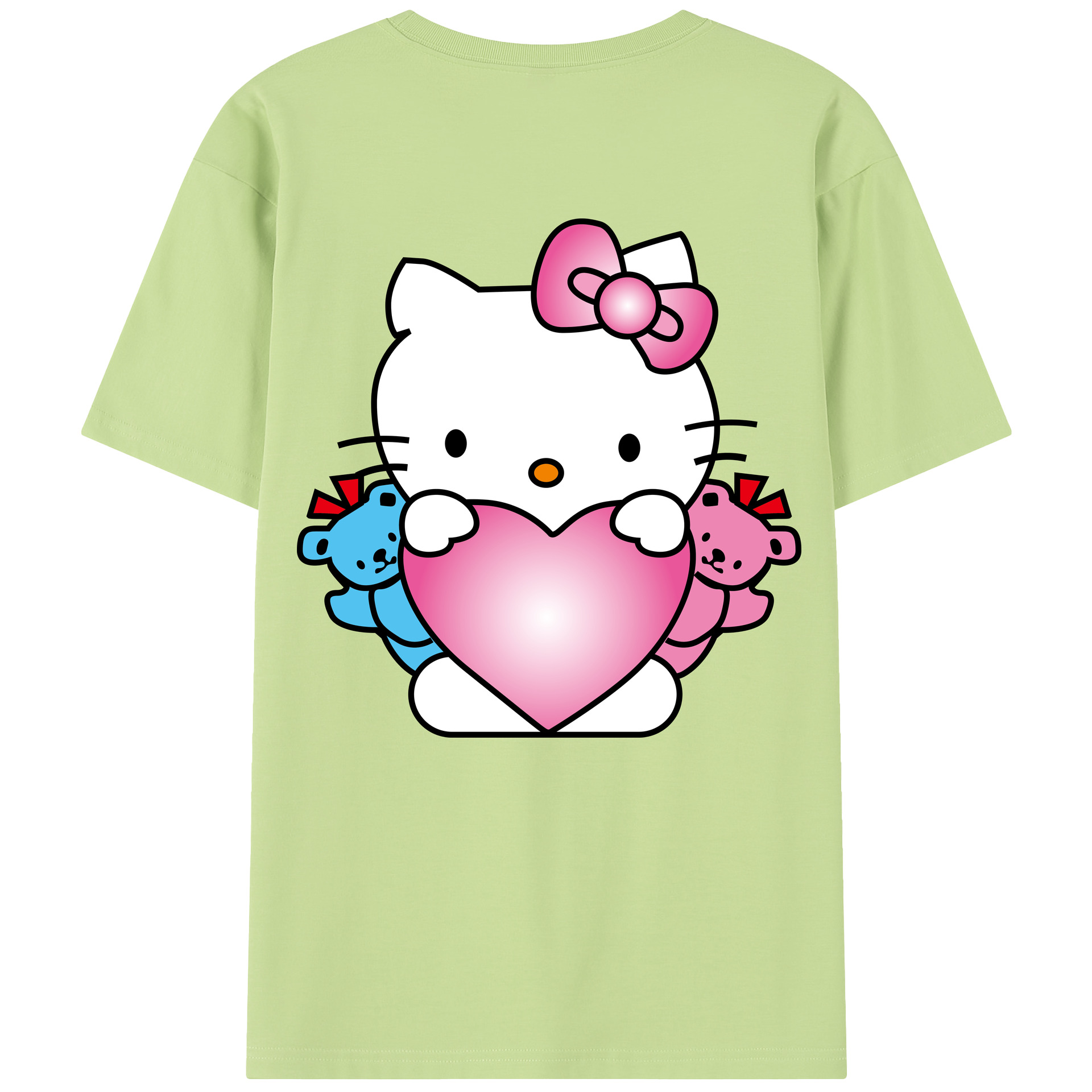 （画像用） Hello Kitty ハローキティ 綿100％半袖Tシャツ（背面プリント）